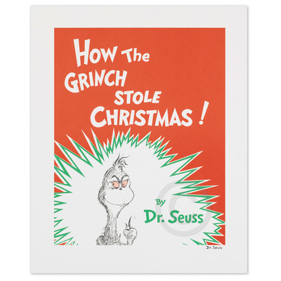 DR. SEUSS - How the Grinch Stole Christmas! - Book Cover - Lithograph on Somerset Paper - 14 x 11 inches