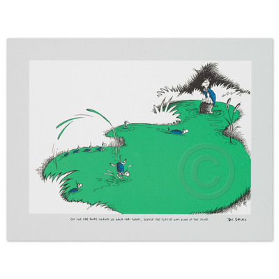 DR. SEUSS - On the Far Away Island of Salamasond, Yertle the Turtle was King of the Pond - Lithograph on Somerset Paper - 8.5 x 12 inches