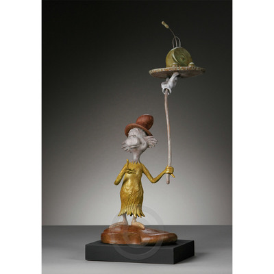 DR. SEUSS - Green Eggs and Ham - Bronze Maquette Sculpture - 19"h x 9"w x 8"d