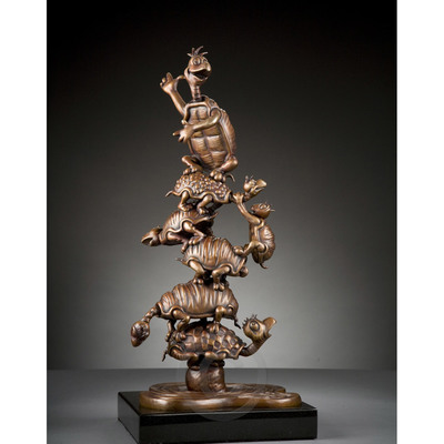 DR. SEUSS - Turtle Tower - Bronze Maquette Sculpture - 18”h x 8” w x 7”d