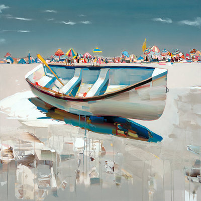JOSEF KOTE - Sunny Days - Embellished Giclee on Canvas - 40 x 60 inches