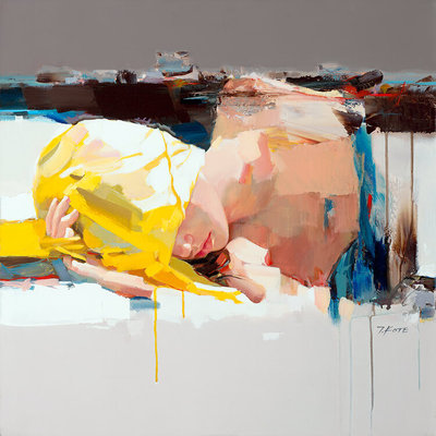 JOSEF KOTE - Don't Wake Me Up - Embellished Giclee on Canvas - 36 x 36 inches