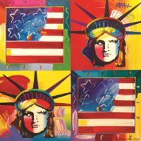 “Flags and Liberty Heads” Peter Max