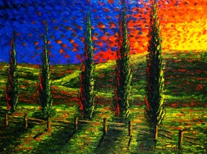 “Sunset Cypress” by Alexandre Renoir
