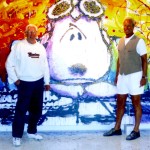 Tom Everhart (right) is the only fine artist to be educated by Schulz in his work and also entrusted to create Peanut’s© artwork under his direction.